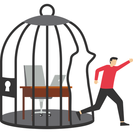 Escape for freedom  Illustration