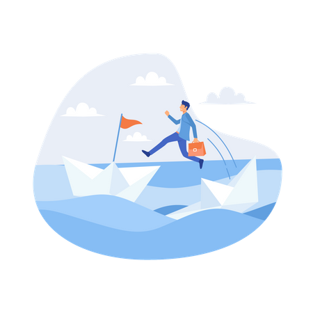 Escape from risk or danger  Illustration