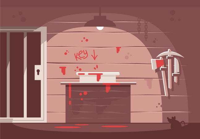 Sala de escape con temática de terror  Ilustración