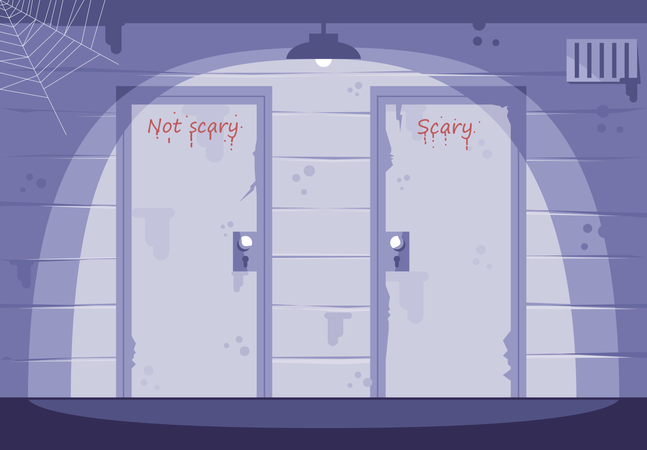 Escape Room mit zwei Türen  Illustration
