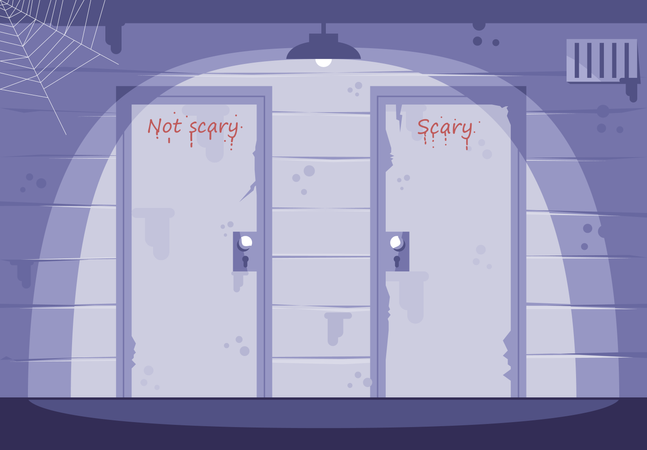 Escape room with two doors  Illustration
