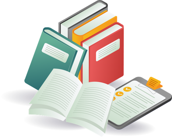 Livros didáticos para estudantes  Ilustração