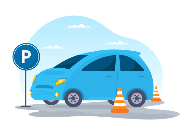 Escola de condução de automóveis  Ilustração