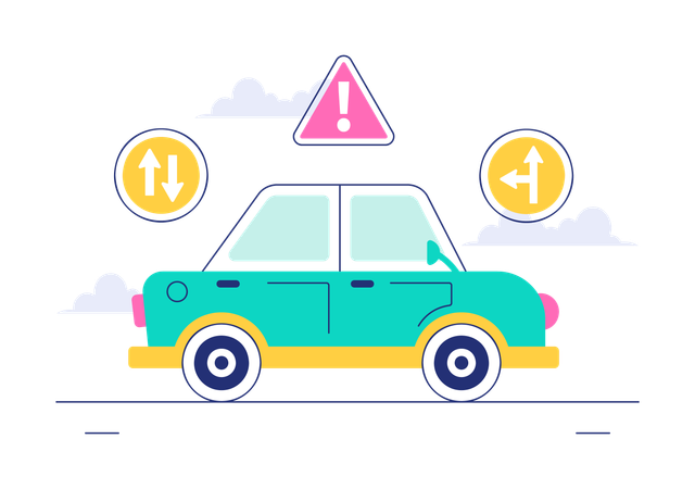 Escola de Condução  Ilustração