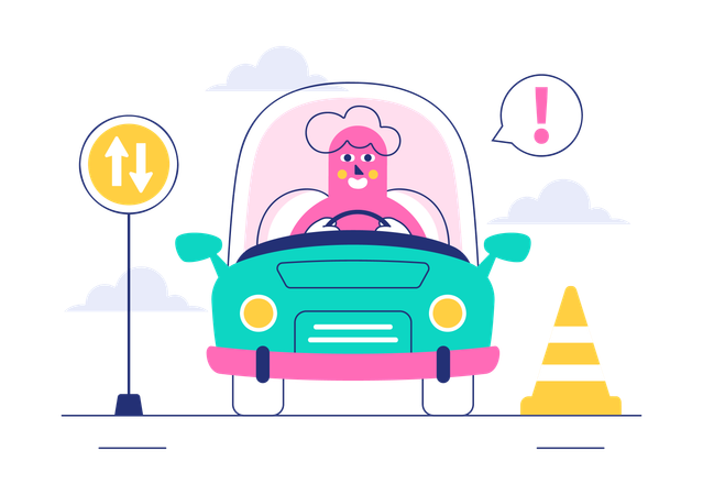 Escola de Condução  Ilustração