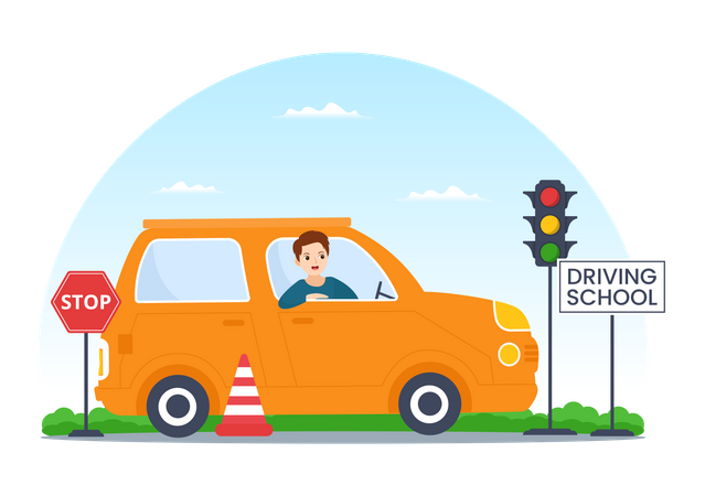 Escola de Condução  Ilustração