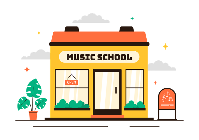 Escola de música  Ilustração