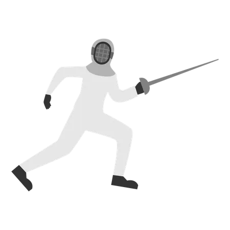 Escrimeur faisant des combats à l'épée  Illustration