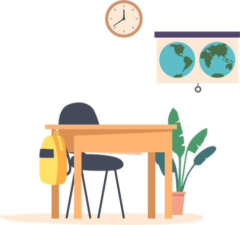 Escritorio de estudiante resistente  Ilustración