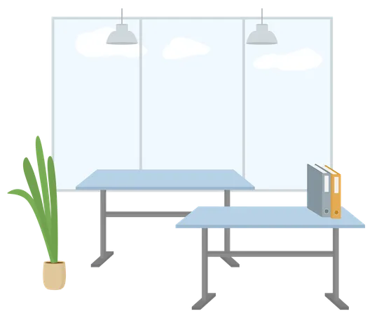 Interior do local de trabalho do escritório vazio  Illustration