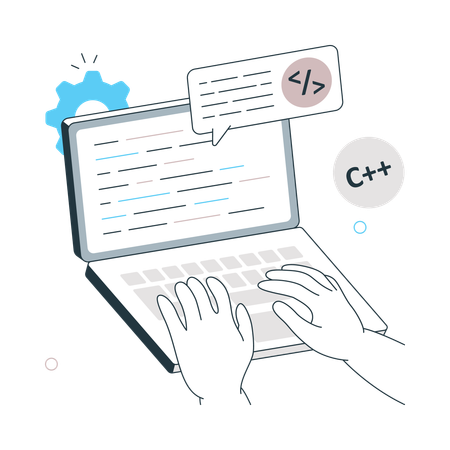 Escritura a mano Codificación para desarrollo web  Ilustración