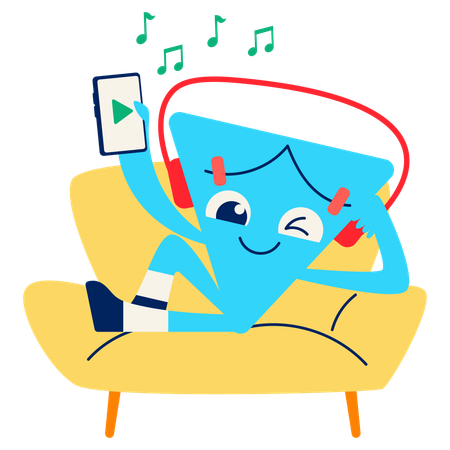Escuchando música  Ilustración