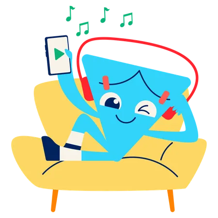 Escuchando música  Ilustración