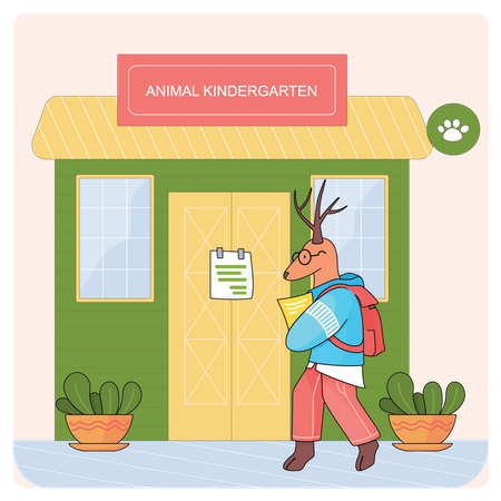 Escuela de adiestramiento de mascotas  Ilustración