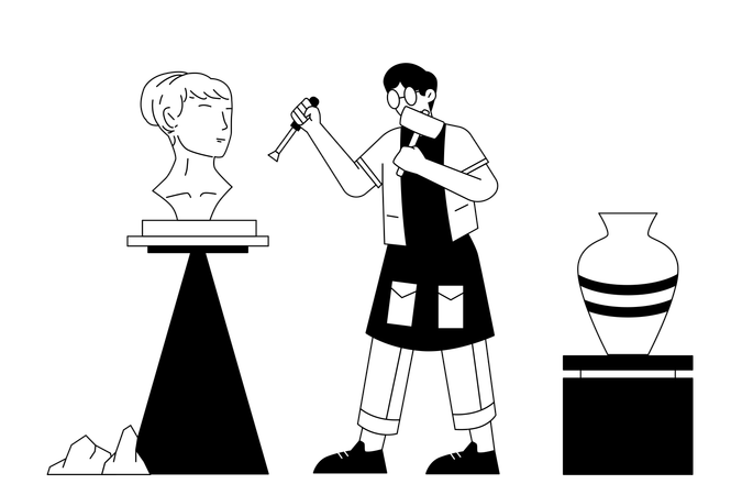 Escultor y artista tallista  Ilustración