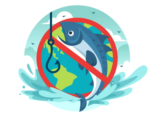 Combater os esforços de pesca ilegal  Ilustração