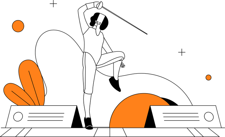 Esgrima Atleta Esporte  Ilustração