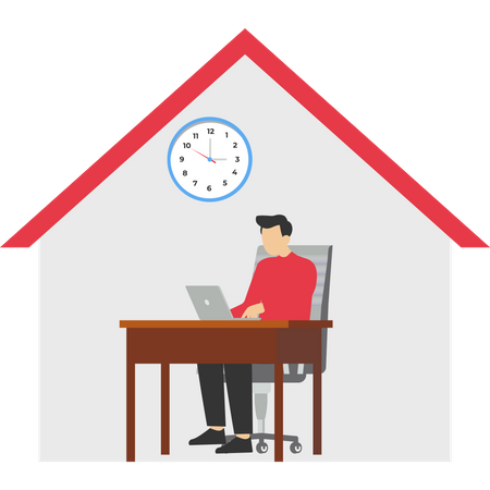 Espace de travail flexible pour travailler à domicile  Illustration