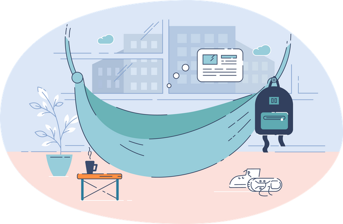 Espacio de trabajo del autónomo  Ilustración