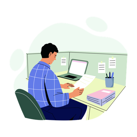 Espacio de trabajo de los empleados  Ilustración