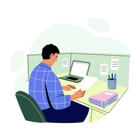 Espacio de trabajo de los empleados  Ilustración