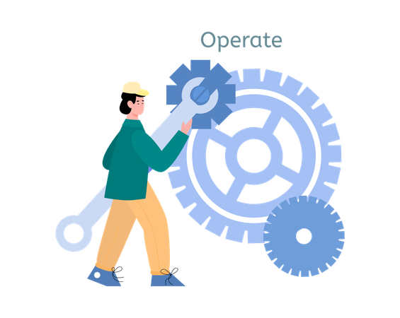 Especialista em desenvolvimento de software DevOps masculino  Ilustração