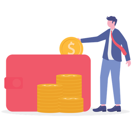Especialista em investimentos trabalhando com gestão de patrimônio  Ilustração