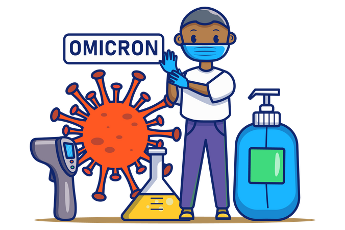 Especialista em vírus omicron  Illustration