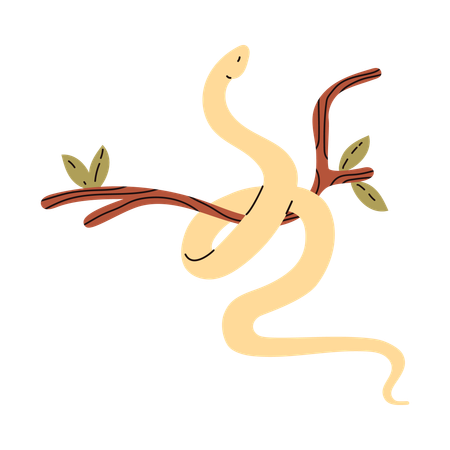 Especies de serpiente amarilla  Ilustración