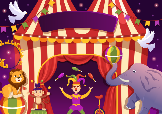 Espectáculo de circo  Ilustración
