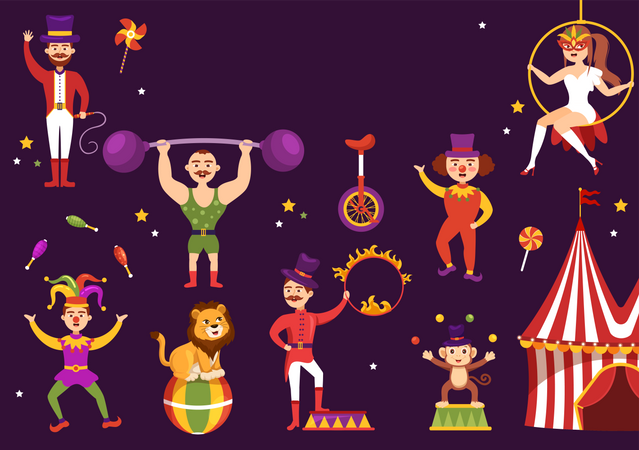 Espectáculo de circo  Ilustración