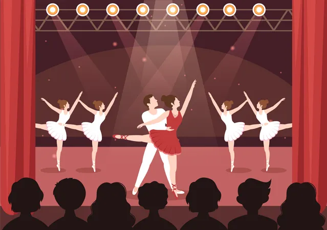 Espectáculo de danza ballet  Ilustración