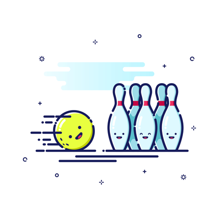 Esporte de boliche  Ilustração