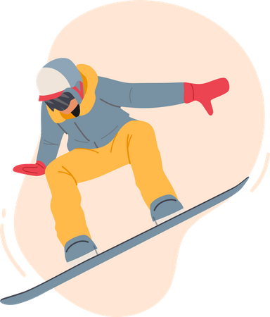 Esporte extremo de snowboard ao ar livre  Ilustração
