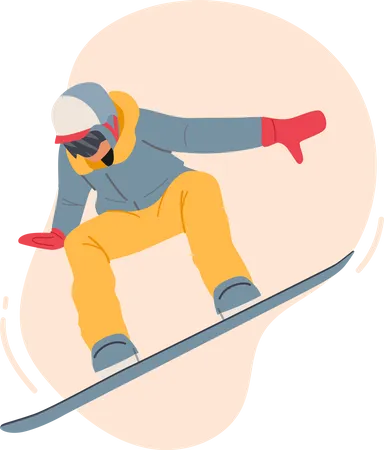 Esporte extremo de snowboard ao ar livre  Ilustração