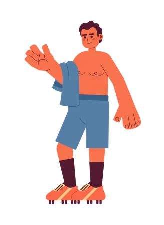 Esportista latino sem camisa  Ilustração