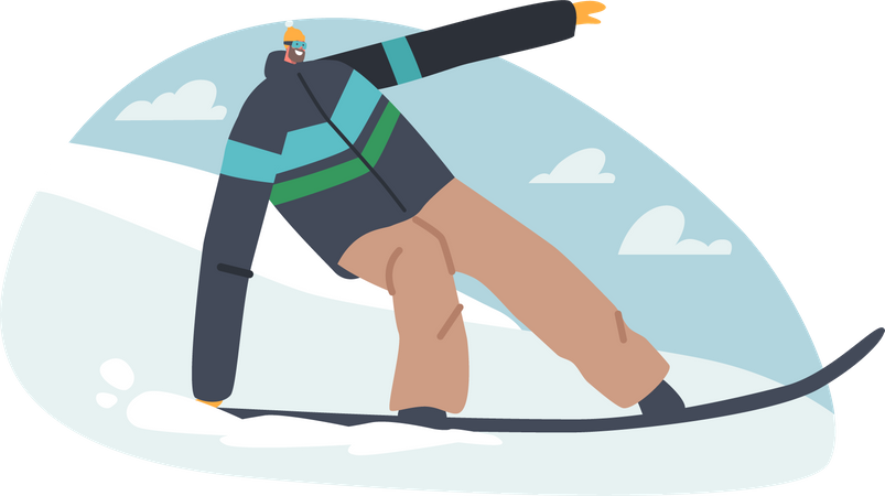 Esportista de snowboard  Ilustração