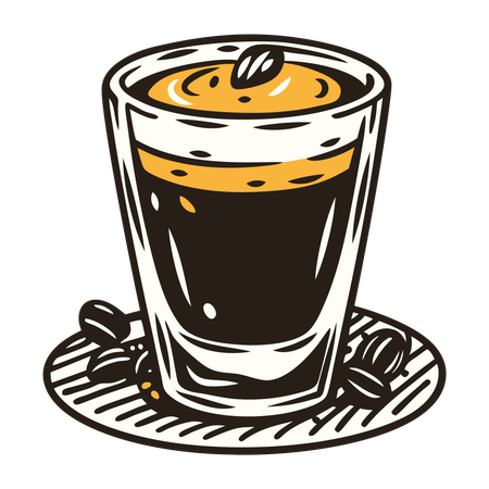 Espresso-Schuss  Illustration