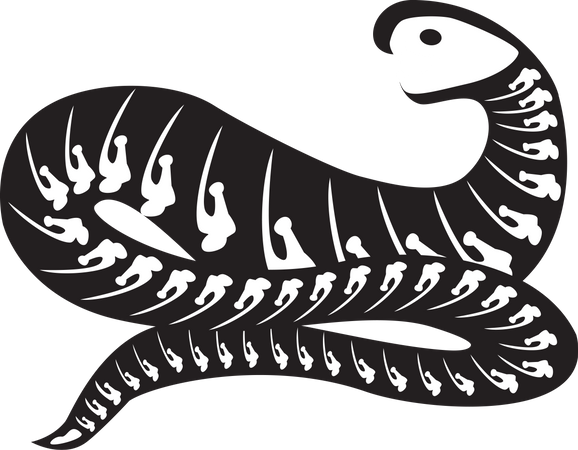 Esqueleto de cobra assustador de Halloween  Ilustração