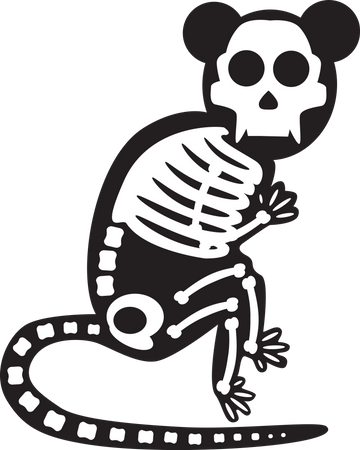 Esqueleto de mono aterrador de Halloween  Ilustración