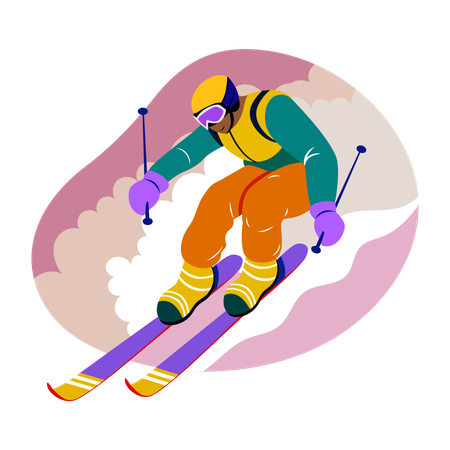 Esquiador olímpico  Ilustração