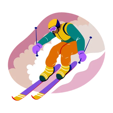 Esquiador olímpico  Ilustração