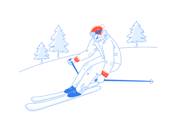 Esquiar  Ilustração