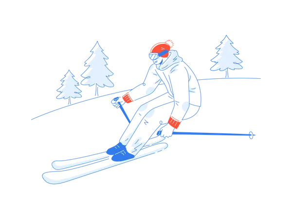Esquiar  Ilustración
