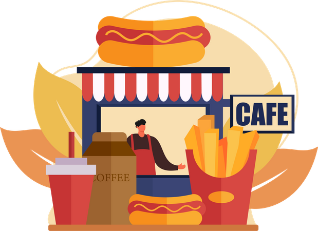 Essen Café  Illustration