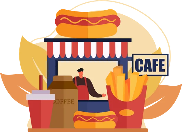 Essen Café  Illustration