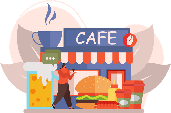 Essen Café  Illustration