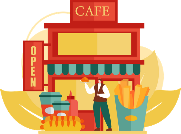 Essen Café  Illustration