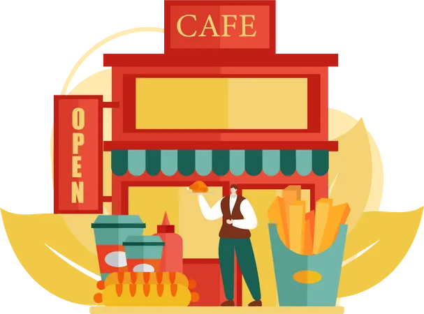 Essen Café  Illustration