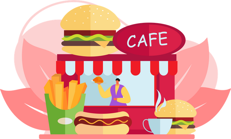 Essen Café  Illustration